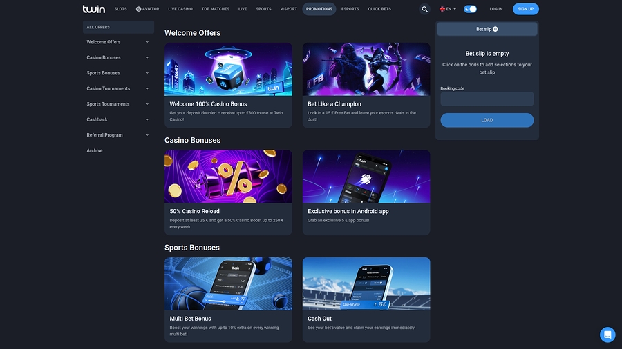 Twin Casino : Explorez le Bonus Sans Dépôt